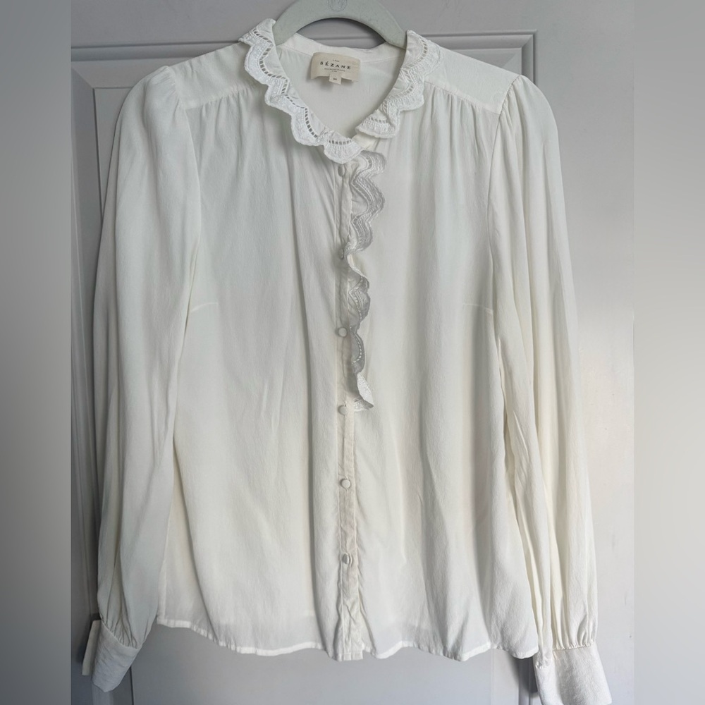 Sezane Chlo Blouse, Size 4 (FR 36)